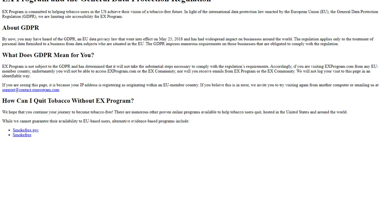 BecomeAnEX interface screenshot